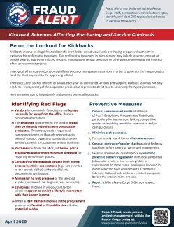Fraud Alert Kickback Schemes Cover